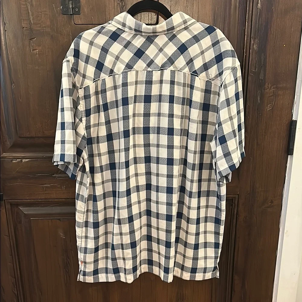 Checkered Blue and White Men's Shirt - Picture 7 of 7